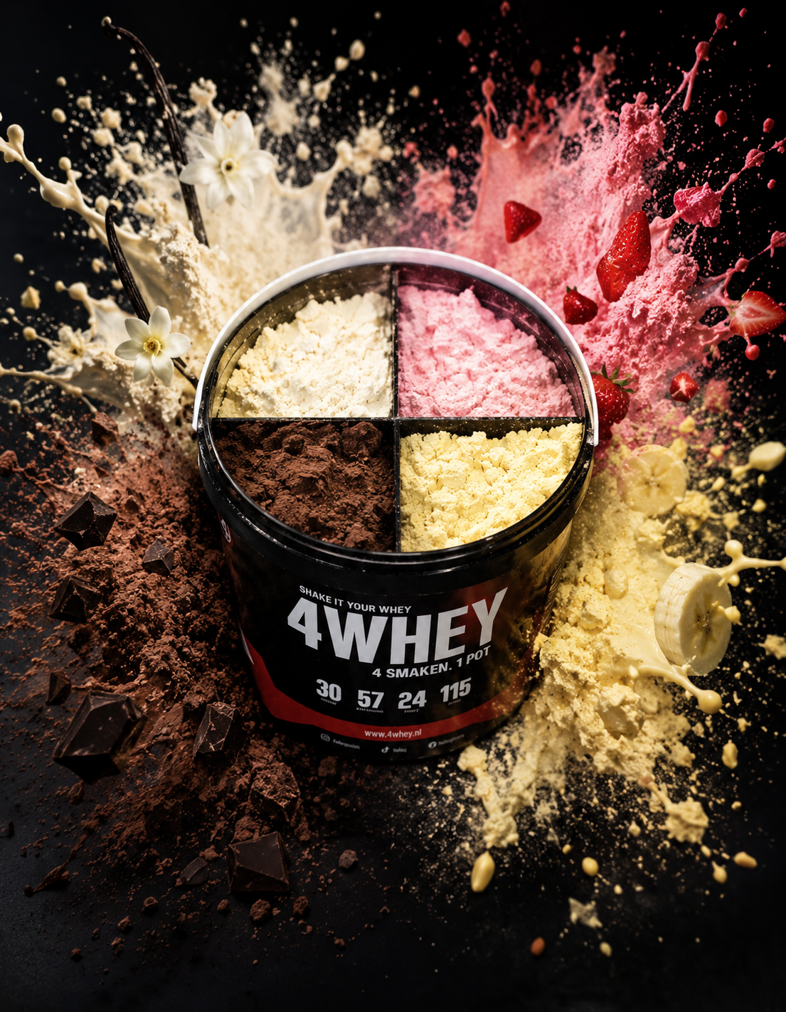 Vier smaken whey in 1 pot mix